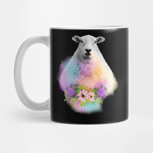 Watercolor Floral Sheep Mug